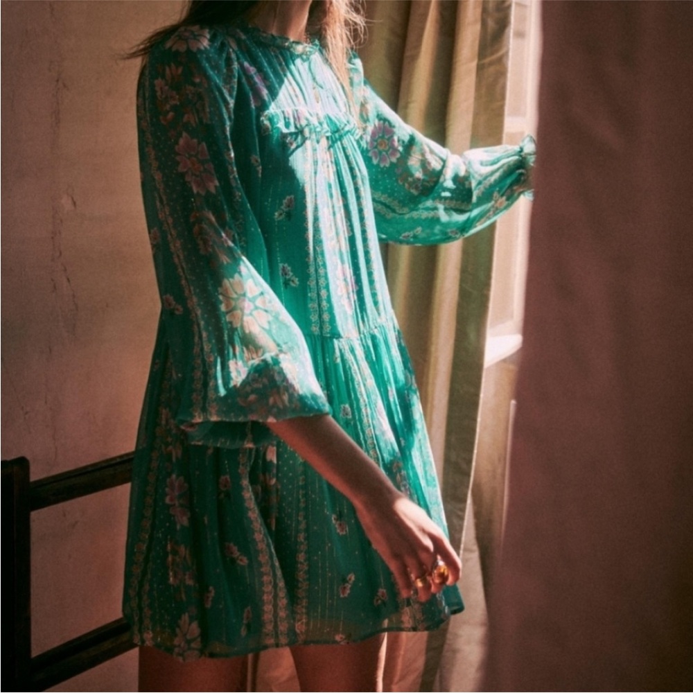 Sezane Noeline Bali Print Mini Dress